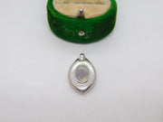 Sterling Silver Opal Drop Charm Pendant Vintage c1970