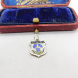 Sterling Silver Enamel Tirol Shield Charm Pendant Vintage c1970