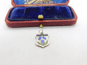 Sterling Silver Enamel Tirol Shield Charm Pendant Vintage c1970