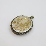 Sterling Silver Victorian Style Floral Design Double Locket Pendant Vintage 1976