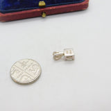 Sterling Silver Diamond Paste Drop Charm Pendant Vintage c1970