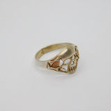 Sterling Silver Cut Out Skull Biker Style Ring Contemporary c1990 Size Q