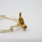 Sterling Silver & Gold Fronted Perched Bird Dress Ring Vintage c1990