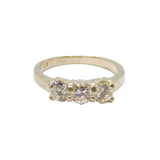 Sterling Silver Triple Round Cut Spinel Engagement Band Ring Modern c1990 Size Q