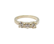 Sterling Silver Triple Round Cut Spinel Engagement Band Ring Modern c1990 Size Q