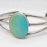 Sterling Silver & Turquoise Set Modernist Bangle Bracelet Vintage 1985 London