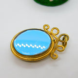 Victorian Pinchbeck & Painted Porcelaine Locket Pendant Antique c1840