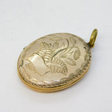 Victorian 9ct Gold Back & Front, Enamel 'Many Happy Returns' Locket Antique