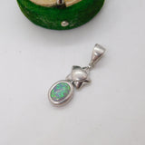 Sterling Silver Doublet Opal Star Drop Charm Pendant Vintage c1970