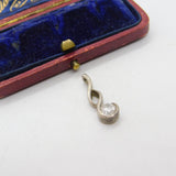 Sterling Silver Diamond Paste Drop Charm Pendant Vintage c1970