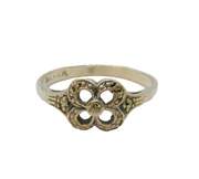Sterling Silver Marcasite Floral Art Deco Dress Ring Antique c1930 Size Q