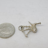 Sterling Silver Bagpipes Charm Pendant Vintage c1970