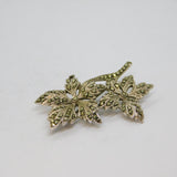 Sterling Silver Marcasite Sycamore Leaves Art Deco Brooch Pin Antique c1930