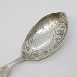 Scottish Victorian Sterling Silver Floral Pattern Tea Caddy Spoon Antique Perth