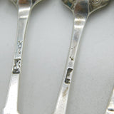 George II Set of Sterling Silver Green Man Picture Back Teaspoons Antique c1750