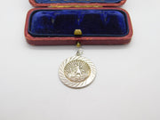 Sterling Silver Lined Edge St Christopher Travel Charm Pendant Vintage c1970