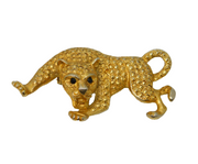 Costume Jewellery Gold Plated Panther Brooch Pin Vintage c1990