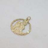 Sterling Silver Wreath Form St Christopher Travel Charm Pendant Vintage c1970