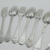 Pierre Harache William III Sterling Silver Set of Dog Nose Spoons & Forks 1694