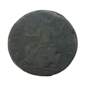King George III Copper Halfpenny Coin Antique 1771 Worn Condition