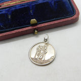Sterling Silver St Christopher Travel Saint Charm Pendant Vintage c1970