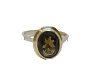 Sterling Silver Faceted Smoky Quartz Dress Band Ring Vintage 1979 Size L