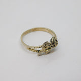 Sterling Silver Rose Flower Dress Band Ring Vintage c1970 Size N 1/2