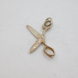 Sterling Silver Patterned Articulated Scissors Charm Pendant Vintage c1970s