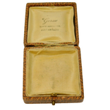 French Brown Tooled Leather Jewellery Box Aix-Les-Bains Antique c1930