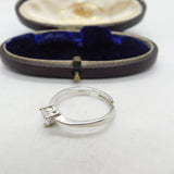 Sterling Silver Eternity Ring With Diamond Paste Vintage c1970 Size Q