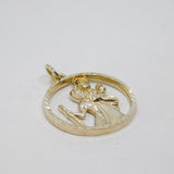 Sterling Silver Cut Out St Christopher Travel Charm Pendant Modern c1990s