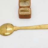 19th Century Russian Brass & Colourful Enamel Floral Teaspoon c1880 Antique