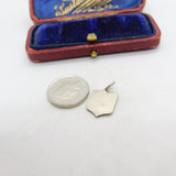 Sterling Silver and Enamel Prussian Travel Shield Charm Pendant Vintage c1970