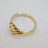 Gold On Sterling Silver Diagonal Stripes Dress Ring Vintage c1970 Size K 1/2