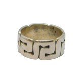 Sterling Silver Isle Of Arran Greek Key Pattern Ring Vintage c1970 Size K 1/2