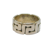 Sterling Silver Isle Of Arran Greek Key Pattern Ring Vintage c1970 Size K 1/2