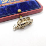 Sterling Silver British Fire Engine Charm Pendant Vintage c1970