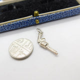 Sterling Silver Revolver Cowboy Charm Pendant Vintage c1970