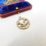 Sterling Silver Scottish Thistle Charm Pendant Vintage c1970