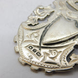 Victorian Large Sterling Silver Floral Fob Medal Antique 1899 Birmingham