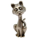 Sterling Silver Siamese Cat Charm Pendant Vintage c1970