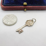 Sterling Silver 18th Birthday Key Charm Pendant Vintage c1970