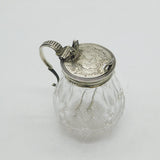 Victorian Sterling Silver Mounted Cut Glass Spice Pot Antique 1863 London