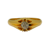 Edwardian 18ct Yellow Gold & 0.5ct Diamond Solitaire Ring Antique London
