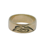 Sterling Silver Carved Pattern Wedding Band Ring Vintage c1970 Size S