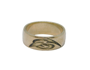 Sterling Silver Carved Pattern Wedding Band Ring Vintage c1970 Size S