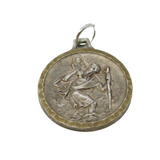 Sterling Silver St Christopher Travel Charm Pendant Vintage c1970