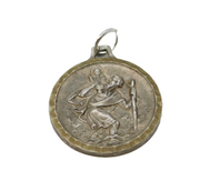 Sterling Silver St Christopher Travel Charm Pendant Vintage c1970