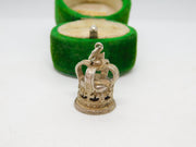 Sterling Silver Jubilee Crown Charm Pendant Vintage c1970