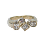 Sterling Silver Paste Set Mixed Shapes Dress Ring Modern c2000 Size P
